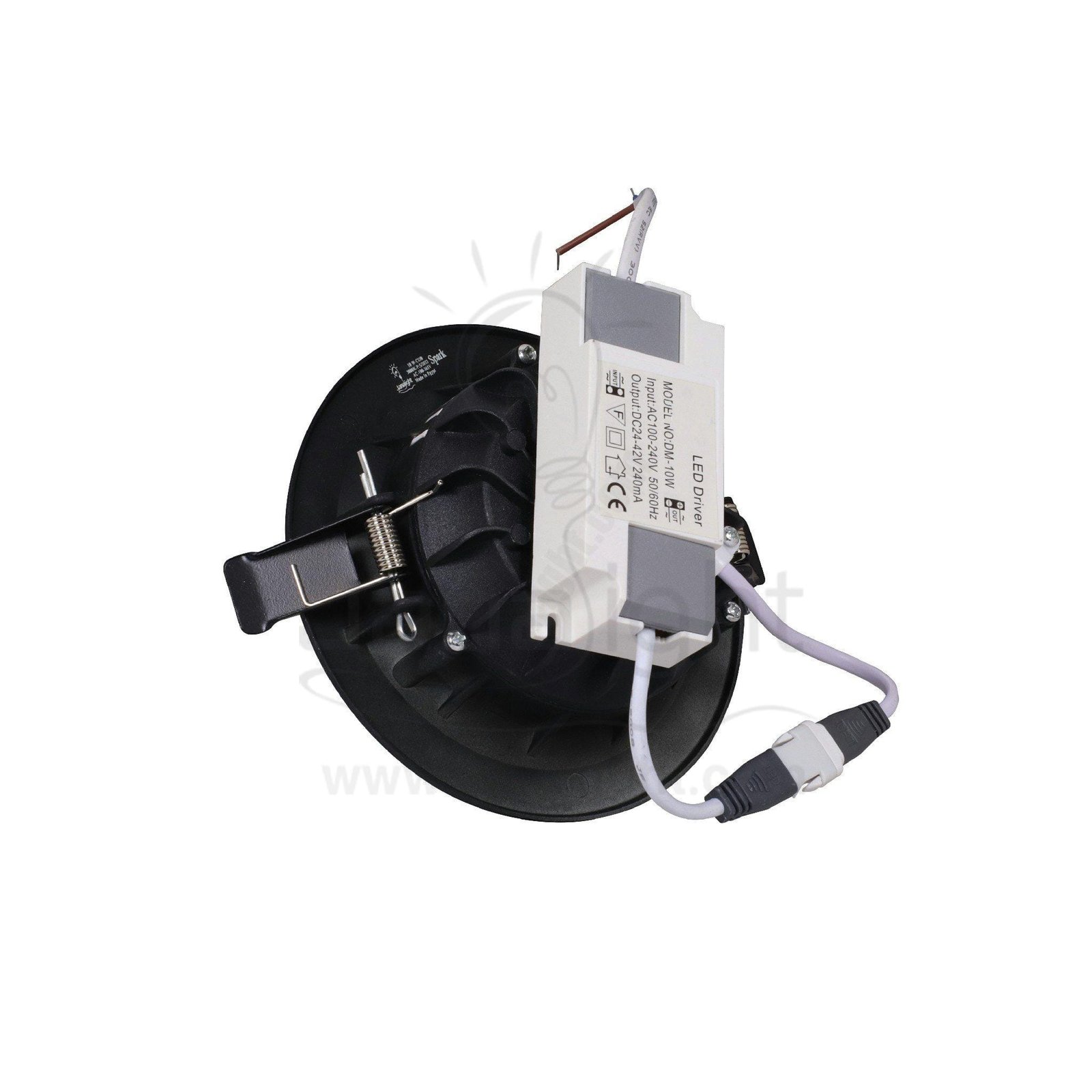 كشاف 10 وات كومبكت ابيض حلق اسود مط جنى لايت Plastic White Compact 10 Watt Downlight